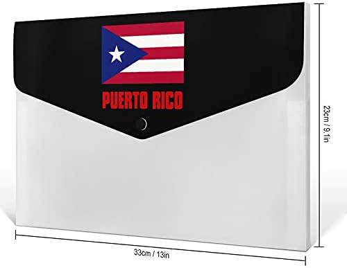 Büszkesége Puerto Rico Zászló Fájl Tárca Fájl Mappa Dokumentum Szervező Vízálló Fájl Tok Iskolai Office Otthoni Tárolás