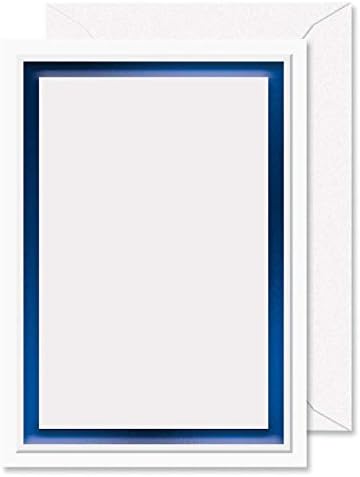 Nyomtatható Kék Fólia Határon Dombornyomott Premier Meghívókat - Készlet 28 5 7 Hüvelykes Meghívókat a 65 Borító Készlet, Tartalmazza