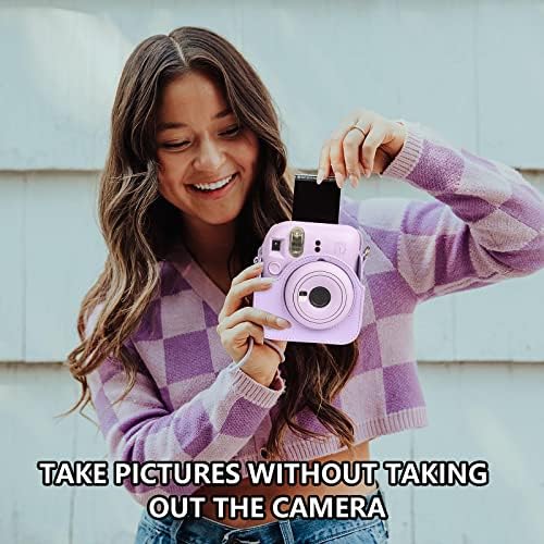 wogozan védőtok Fujifilm Instax Mini 12 Instant Fényképezőgép - Prémium Bőr Táska Fedél Mini Fotó Album, illetve Cserélhető & Állítható Pánt