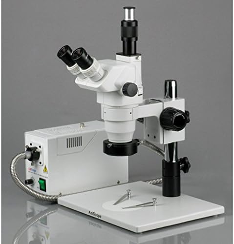AmScope ZM-1TZ3-A Szakmai Trinocular Sztereó Zoom Mikroszkóp, EW10x Szemlencse, 2x-90x Nagyítás, 0.67 X 4, 5 X Zoom Objektív, Optikai Gyűrű,