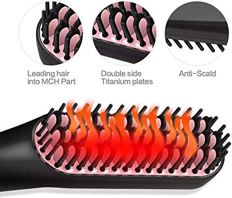 SDFGH hajvasalót Simítás Ecset Kerámia Fűtési Comb Férfiak Szakálla Hajegyenesítőt Elektromos Hajkefe, Fésű Hajkiegyenesítő Vas