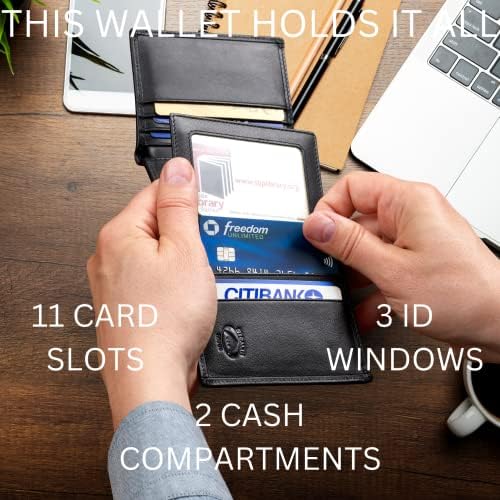 Lopakodó Üzemmódban Bőr Trifold RFID Tárca A Férfiak kihajtható ID Jogosultja