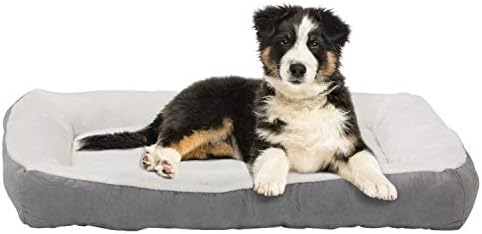 Happycare Textil Szürke Téglalap alacsony lökhárító pet ágy, 40 x 30 cm, plüss, valamint csúszásmentes buttom