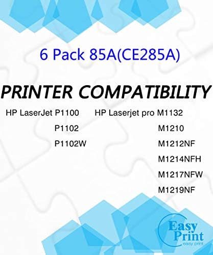 Kompatibilis CE285A Toner Patron 85A Használt HP P1100 P1102W Pro M1132 M1210 M1212nf M1214nfh M1217nfw M1219nf Nyomtató (6-Pack Beállítva),
