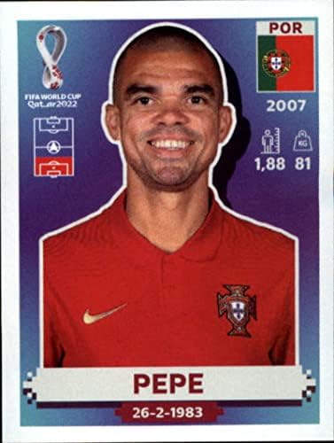 2022 Panini Világ Kupa, Katar Matrica POR8 Pepe H Csoport Portugália Mini Matrica Trading Card