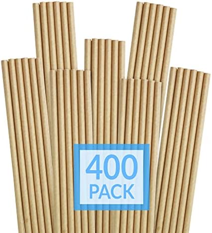 Reli. 400 Csomag Papír Szívószál (Kraft Barna) | Papír Szívószállal Iszik - Eldobható, Lebontható/Környezetbarát | Barna Szívószállal