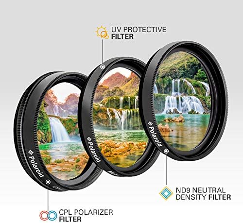 Polaroid Optika 52 mm-es 3 Db-Szűrő Készlet Állítsa az [UV,CPL, Semleges] tartalmazza Nylon hordtáska – Kompatibilis w/ az Összes