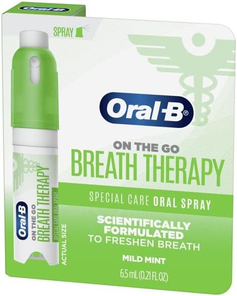 Oral-B Levegőt Terápia Spray on-the-Go, Enyhe Mentolos, 0.21 fl oz (Csomag 3)