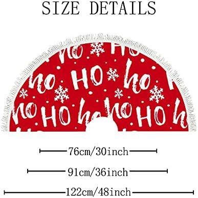 Vantaso karácsonyfa Szoknya Boldog Karácsonyt Ho Ho Ho Hópelyhek karácsonyfa Szoknya Tassel Fa Szőnyeg Fél lakberendezés 48 inch