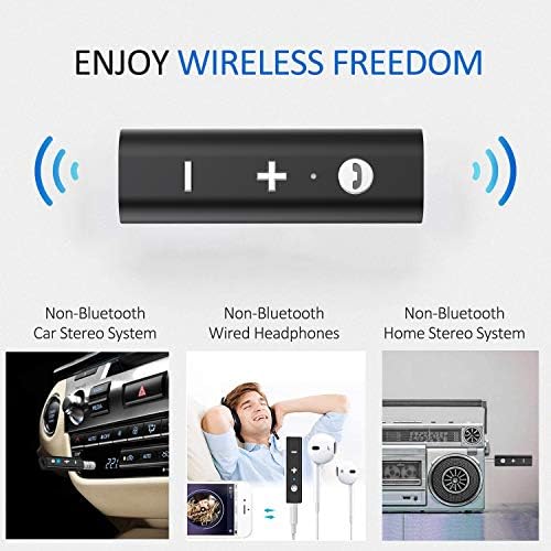Mini Vezeték nélküli Bluetooth Vevővel, Bluetooth 5.0 Autós Adapter & Bluetooth-Aux Vevő Klipek Dizájn 3,5 mm-es Sztereó Kimenet Otthoni