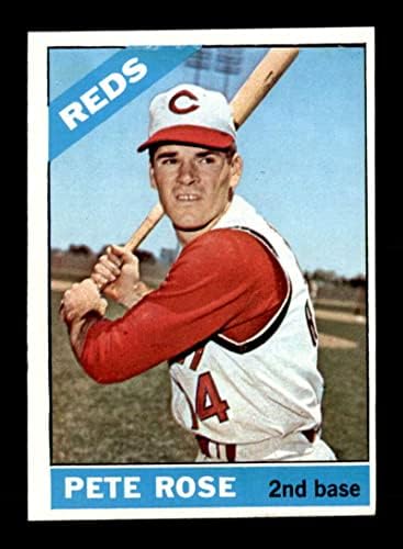30 Pete Rose DP - 1966 Topps Baseball Kártyák (Csillag) Osztályozott EXMT - Baseball Asztalon Dedikált Vintage Kártyák