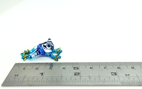 Sansukjai Ritka Béka Apró Mikro Figurákat Kézzel Fújt Átlátszó Üveg Művészeti Hüllők Állatok Gyűjthető Ajándék Otthoni Dekoráció (Kék)