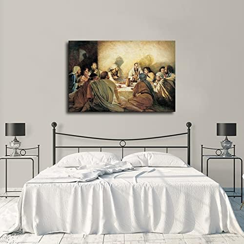 Utolsó Vacsora, Jézus Krisztus Art Modern Otthon Hálószoba Decor Esztétika Inspiráló Poszter Díszítő Festés Vászon Wall