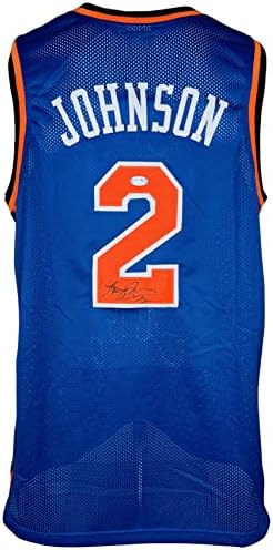 Larry Johnson dedikált, aláírt mez NBA New York Knicks PSA COA Darazsak