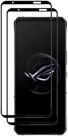 AISELAN az Asus ROG Phone 7 Teljes Lefedettség képernyővédő fólia, [2db] Fekete Selyem 9H Keménységű Edzett Üveg Képernyő Védő