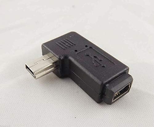 Csatlakozók 10db USB 2.0 Mini 5 Pin Férfi-Mini 5 Pin-Női derékszögű Adapter Csatlakozó - (Kábel Hossz: 0, Szín: Fekete)
