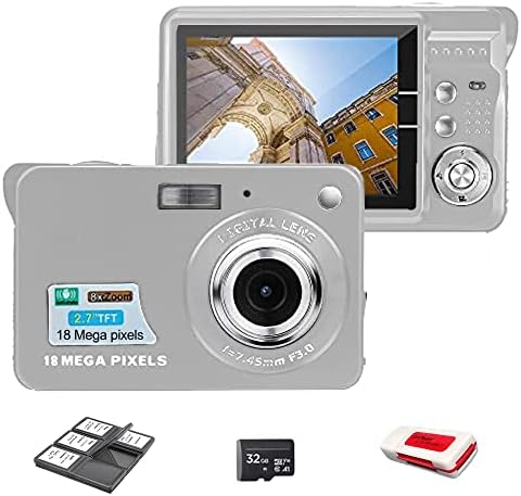 Acuvar 18MP Megapixeles Digitális Fényképezőgép Kit 2.7 LCD kijelző, Akkumulátor, a 32 gb-os SD Kártya, Kártya-tartó, kártyaolvasó, HD