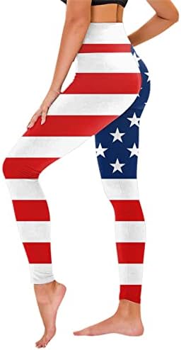 Magas Derekú Nadrágot a Nők Amerikai Zászló Nem látszik Át a Jóga Nadrág július 4-Gym Fitness Lány Sport, Aktív