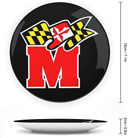 Maryland Zászló Kerámia-porcelán Díszítő Lemezek Állni Lógó Dísz Tányér