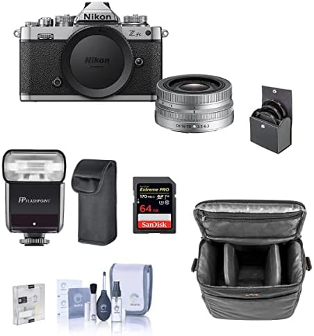 Nikon Z fc DX-Formátum tükör nélküli Digitális Fényképezőgép, 16-50 mm-es Objektív Csomag Flashpoint Zoom-Mini TTL R2 Flash, 64 gb-os