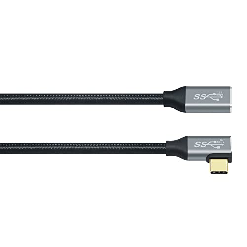 DCHAV 6ft 100W USB-C-USB-C Kábel Férfi-Nő 4K Videó Kimenet 10 gbps adatátviteli 3.1 Gen 2 PD 20V 5A Gyors Töltés 90 Fokos Típus C Típus