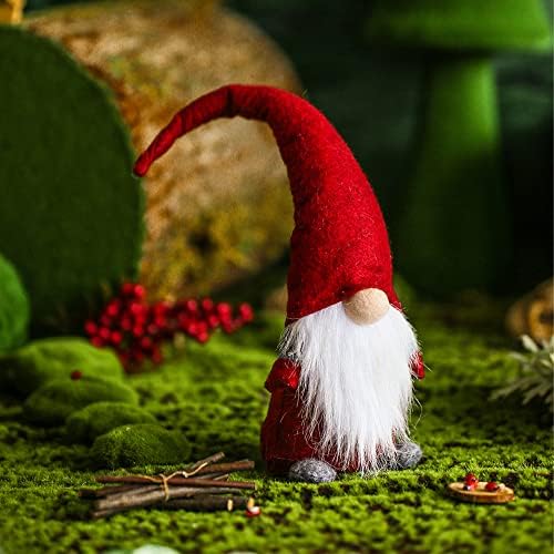 NICERINC svéd Gnome - Karácsonyi tomte barátja Dekoráció - Skandináv Elf - Plüss Születésnapi Ajándék - Haza Díszek Asztal Dekoráció, Piros