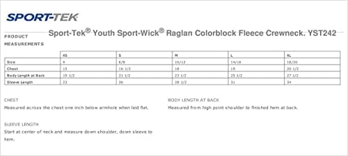 Sport-Tek Sport-Wick Raglan Colorblock Gyapjú Sleeve (YST242) -Igaz Royal -L