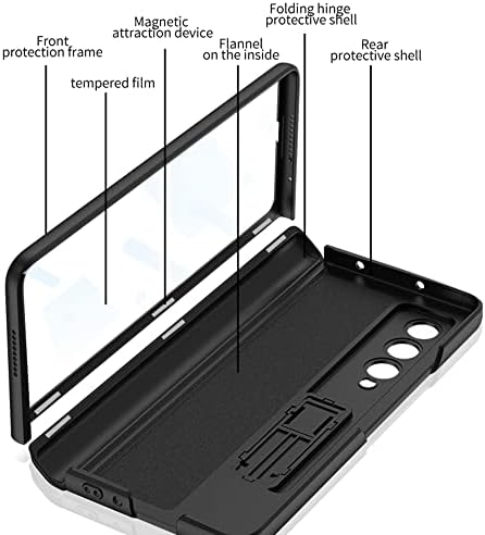 PUROOM Samsung Galaxy Z Fold 4 Esetben Zsanér Lefedettség védőtok, Beépített Állvány PC Mágneses All-Inclusive Ütésálló Fedél