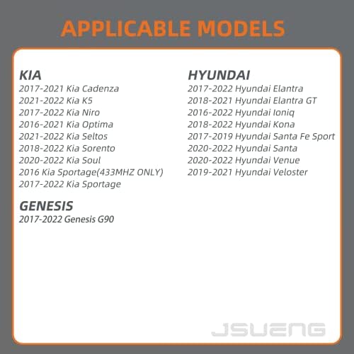 Jsueng TPMS-Érzékelővel Kompatibilis Hyundai Veloster Kona Elantra, Kia NIRO Lélek, 4-Pack-guminyomás-Ellenőrző Rendszer-Érzékelő Repalces52933-D4100