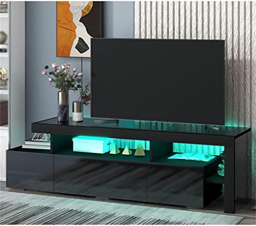 LDCHNH Kortárs 16 színű LED TV Szekrény Állvány UV Fényes Kivitelben Szórakoztató Központ 70 cm-es TV (Szín : D, Méret :