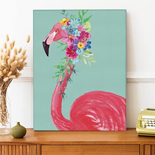 NISTOMISU Színes Virág Korona Flamingo Vászon Nyomatok Fali Dekor Akvarell Flamingo Vászon, Művészi Jel, Vászon Poszter Ajándékokat,