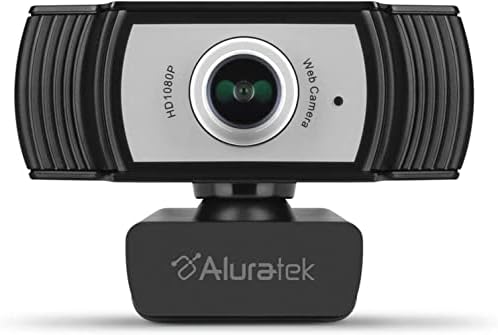 Aluratek 1080p HD Webkamera a Gyűrű Fény, Auto Fókusz, illetve Irányított zajszűrő Mikrofon, Általánosan Kompatibilis, LED, Állítható Gyűrű