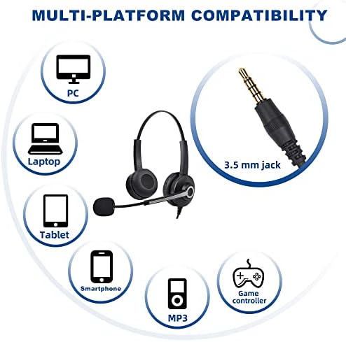 3,5 mm-es Fülhallgató Mikrofon zajszűrő & in-line Control, Számítógép, Fülhallgató, iPhone, Android PC, Laptop, Tablet Skype Call