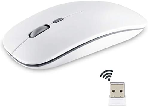 Vezeték nélküli Egér 3 Szinten Állítható DPI USB Dongle Minden Laptopok, Asztali számítógépek (Fehér)