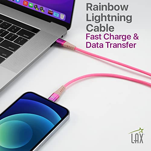 LAX Kütyü USB-C-Lightning Kábel - Apple MPI Hitelesített Lightning Kábel iPhone 14/14 Plus/14 Pro/14 Pro Max, iPad, iPod - Tartós, Nylon