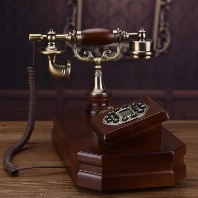 MXIAOXIA Antik Vezetékes Telefon Régimódi Mechanikus Bell Lelkipásztori Retro Home Office Tömör Fa Vezetékes Telefon (Szín