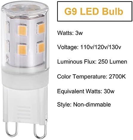 G9 LED Izzó 3W Egyenértékű G9 Halogén Izzó 30W, 2700K Meleg Fehér G9 Izzó Nem Szabályozható az Otthoni Világítás(6 db)