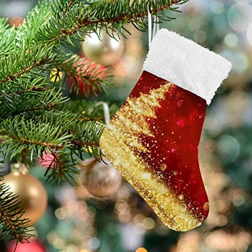 ALAZA Karácsonyi Harisnya Arany Csillogó karácsonyfa Klasszikus Személyre szabott Kis Harisnya Dekoráció, Családi ünnepek Party Dekor Készlet