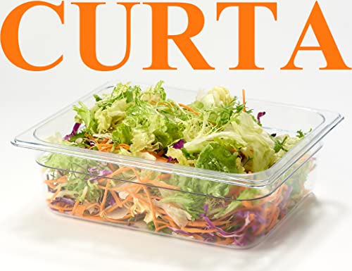 CURTA 6 Pack NSF Élelmiszer Edények, Félig Méret: 4 cm Mély, Kereskedelmi Polikarbonát Műanyag Átlátszó Fagyasztó-Biztonságos