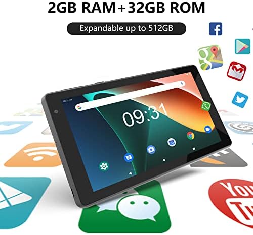 NOVOJOY 7 Hüvelykes Tablet, Tablet Esetben, Android 11 Tablet PC, 32 gb-os Tárhely 2 GB RAM Tabletta Quad-Core Processzor, Android