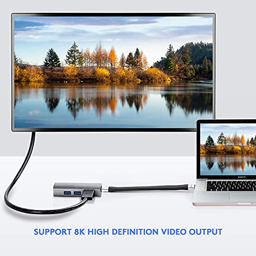 Rövid USB-C Kábel，0.45 ft Thunderbolt 4 / USB4 Kábel，KETSOOBI 100W Töltés Rövid USB4 Kábel,Támogatás 40Gbps Adatátvitel,8K