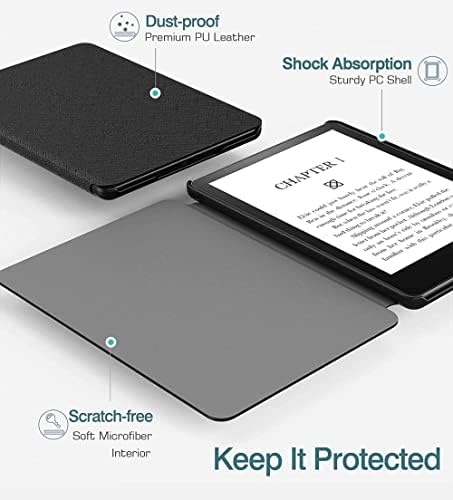 Kindle Paperwhite 11 Gen / 5 Signature Edition Bőr borítású, Mágneses Smart Cover Automatikus Wake/Sleep Slim E-Olvasó Fedezni Kindle Paperwhite