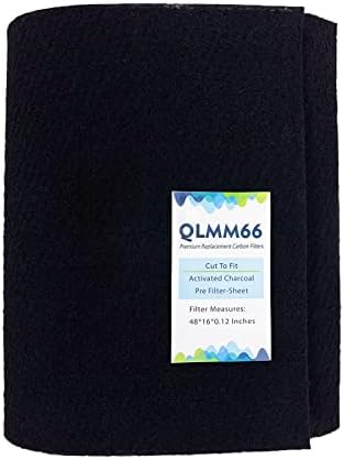QLMM66 Carbon Szövet Szűrő 16 x 48 x 0.12 (1 Csomag) Csere Aktív Szén Hepa AC Szellőző Szűrő, Szén-dioxid a Levegő Előtti Szűrő Szövet Lap