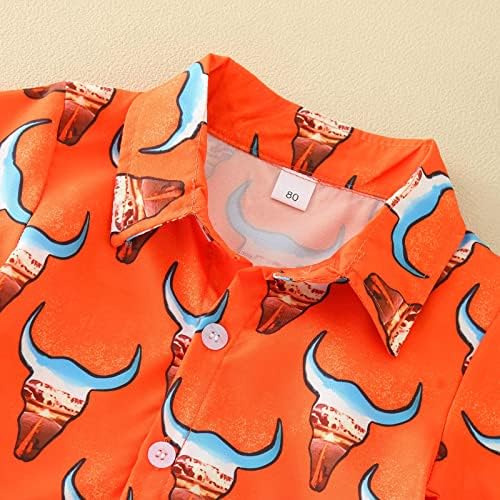 Kisgyermek Fiúk Nyári Baba, Csecsemő Ruhák Rövid Ujjú Tehén Nyomatok Narancssárga Póló Maximum Outwear póló 5t Fiúk