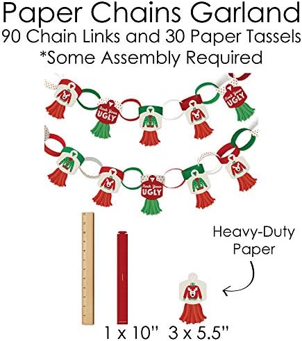 Nagy Dot a Boldogság Ronda Pulóver - Banner képek Dekoráció - Ünnepi, Karácsonyi Party Kellékek Kit - Doterrific Csomag