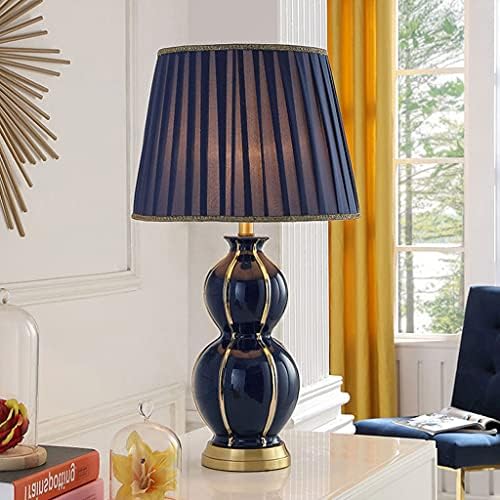 WENLII Amerikai asztali Lámpa Hálószoba Éjjeli Lámpa Dekoráció Nagy asztali Lámpa Skandináv Minimalista Zafír Kék Kerámia Lámpa