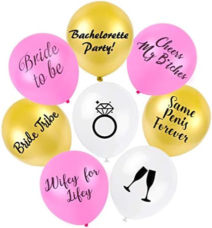 Vicces Lánybúcsú Lufi lánybúcsú Dekor | doboz 16 | Rózsaszín Fehér & Arany Menyasszony Lufi Lánybúcsú Kedvez a Rossz Ellátás & Dekoráció