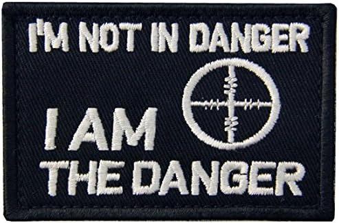 Nem vagyok Veszélyben, én Vagyok A Veszély Javítás Hímzett Taktikai Applied Hadsereg Morálját Hook & Hurok Jelkép, Piros