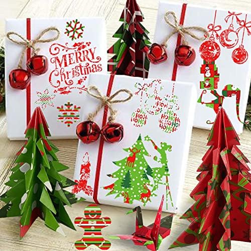 12' X12 cm karácsonyfa Szarvas Hóember Ünnep Speciális Papír Lap Ajándék Csomagolópapír 12 minták Kétoldalas Kézműves PaperOrigami Papír 24PCS