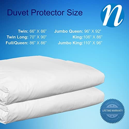 Nemzeti Allergia Prémium minőségű Pamut Paplan Paplan Protector - King Size - 106 x 86 - Fehér - Lélegző 300 Szál Gróf Hipoallergén